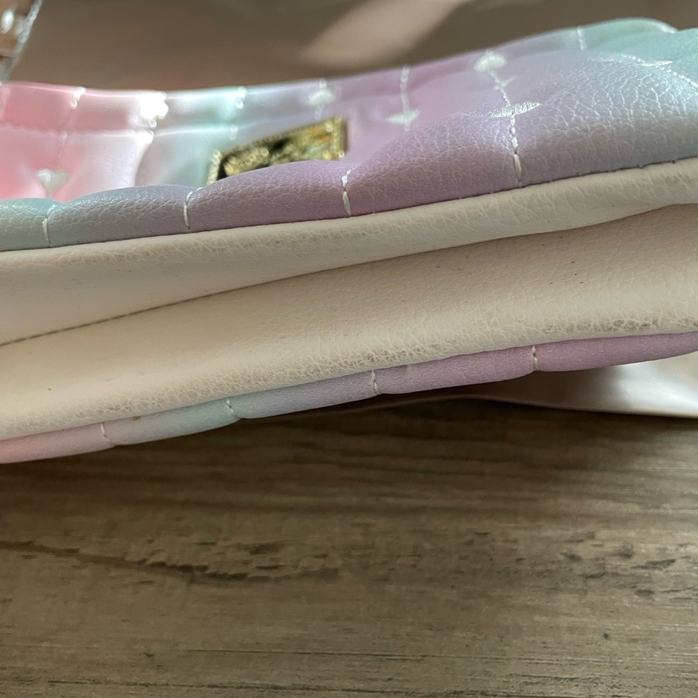 Luv Betsey by Betsey Johnson Ombre Pastel Quilted zip top Wristlet Bag pouch - Picture 5 of 10